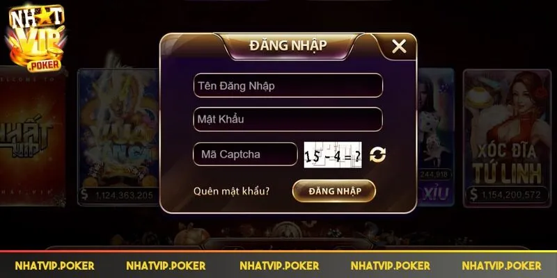 Cần điền chuẩn xác thông tin đăng nhập Nhatvip